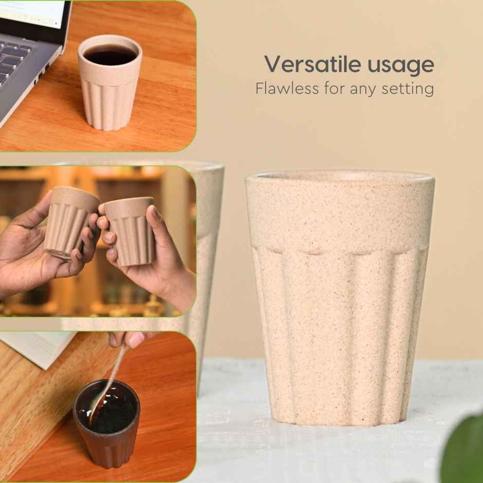 Eha Earth Friendly Tea & Coffee Cup | Rice Husk Biocomposite | Multicolour - 100 ml