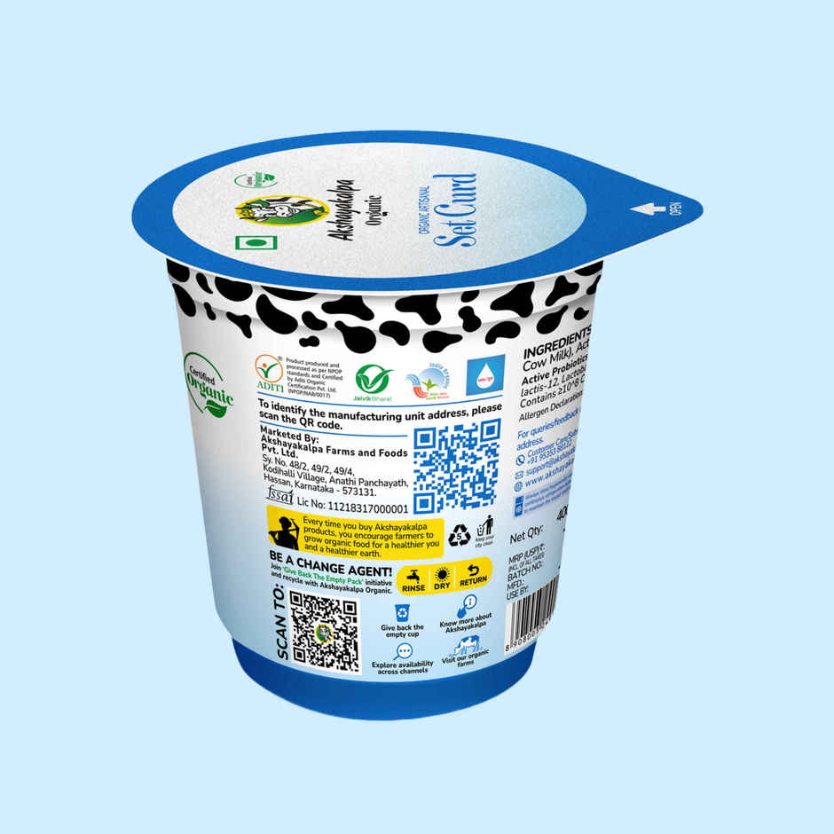 Akshayakalpa Artisanal Organic Set Curd Cup