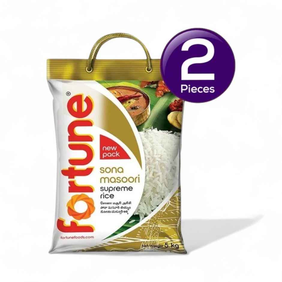 Fortune Sona Masoori Supreme Raw Aged Rice Combo