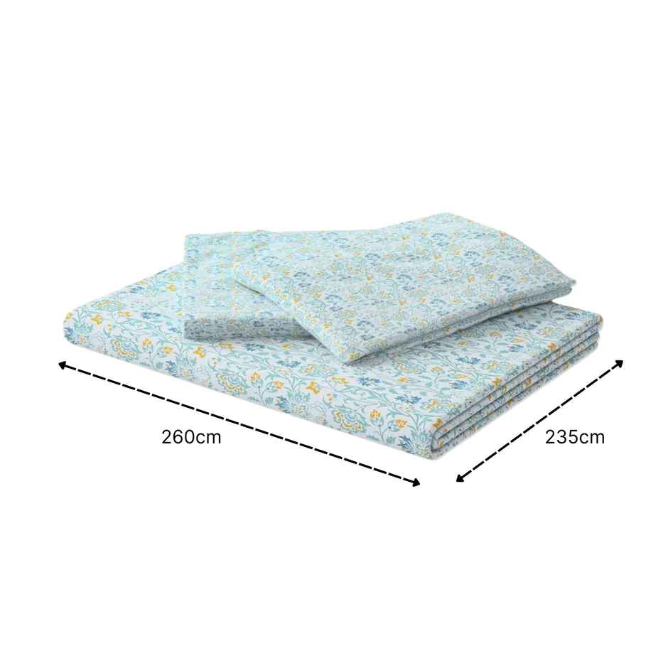 Fabindia Cotton Printed Double Bedsheet With 2 Pillow Covers
