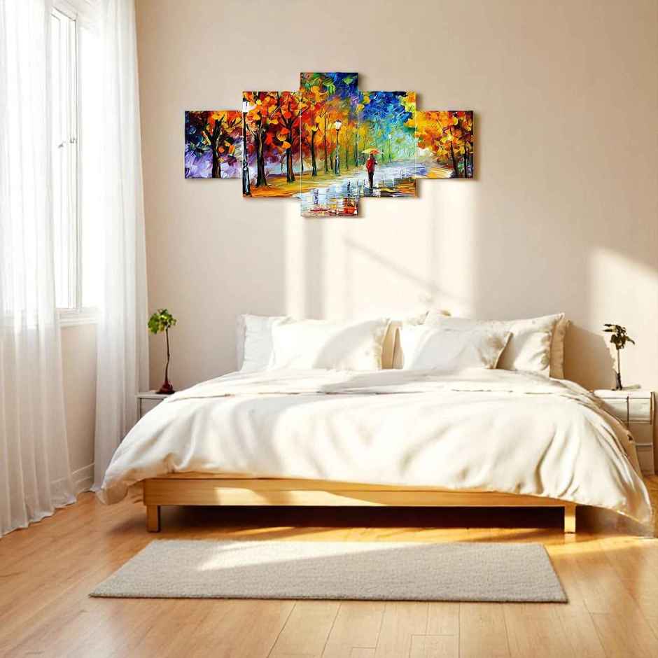 Perpetual Modern Art Wall Decor | Framed Paintings | Set of 5 | UV Textured