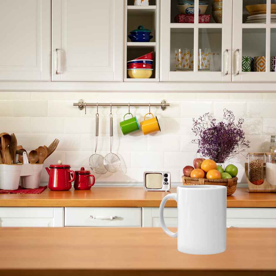 Homez it Ceramic Coffee Mug | 300 ml | White