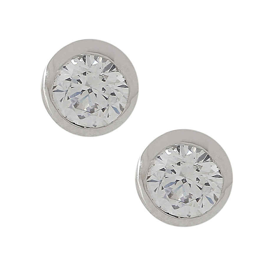 Voylla 925 Sterling Silver Cz Stone Embedded Stud Earrings