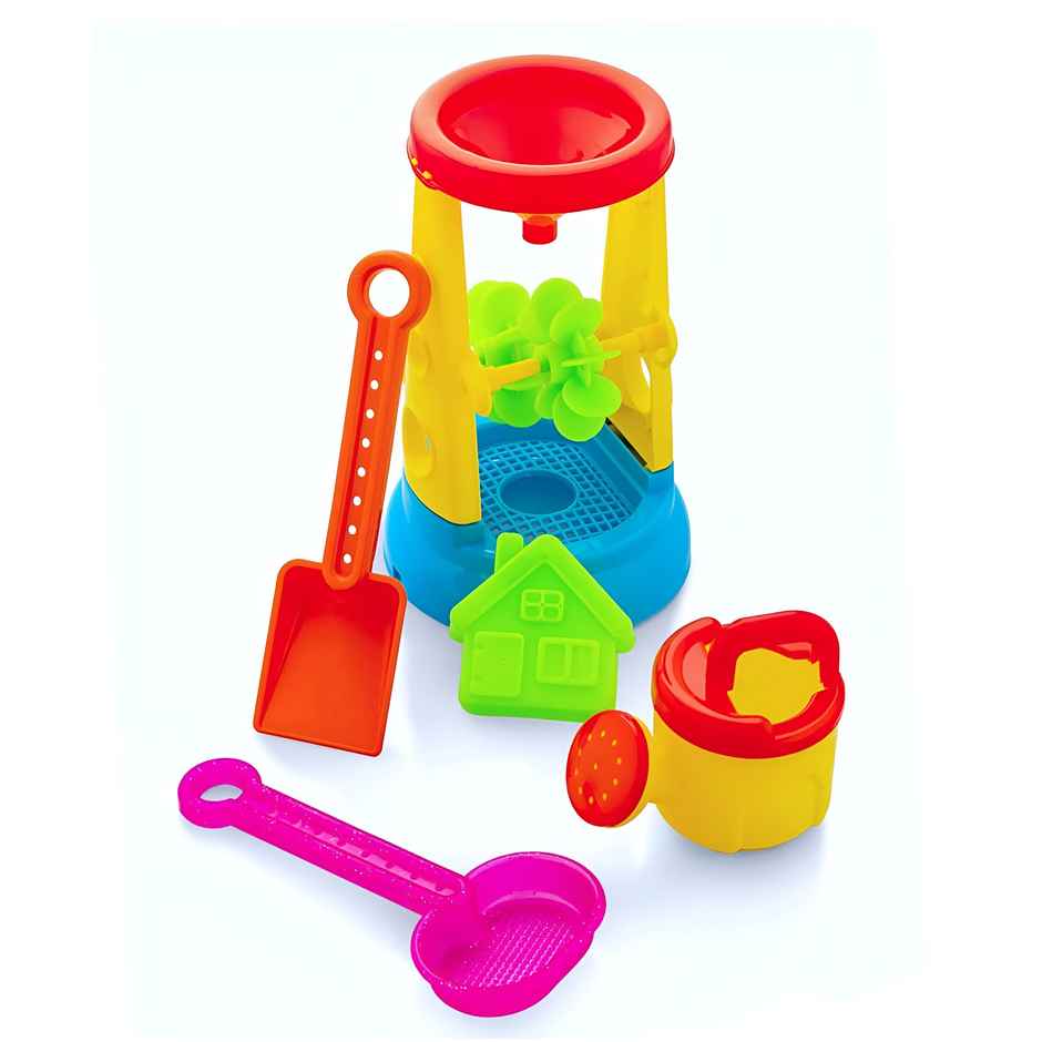 Toyshine 6 Pc Beach Sand Toys Set with Water Wheel - Fun for Toddlers