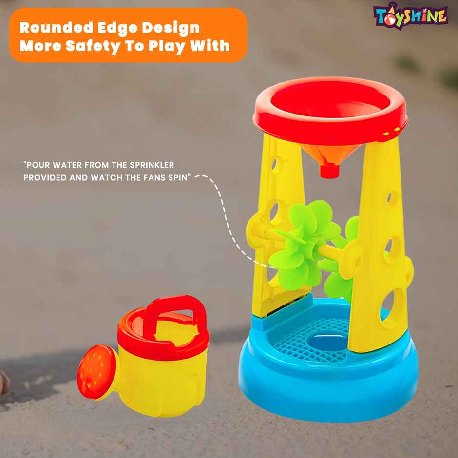Toyshine 6 Pc Beach Sand Toys Set with Water Wheel - Fun for Toddlers