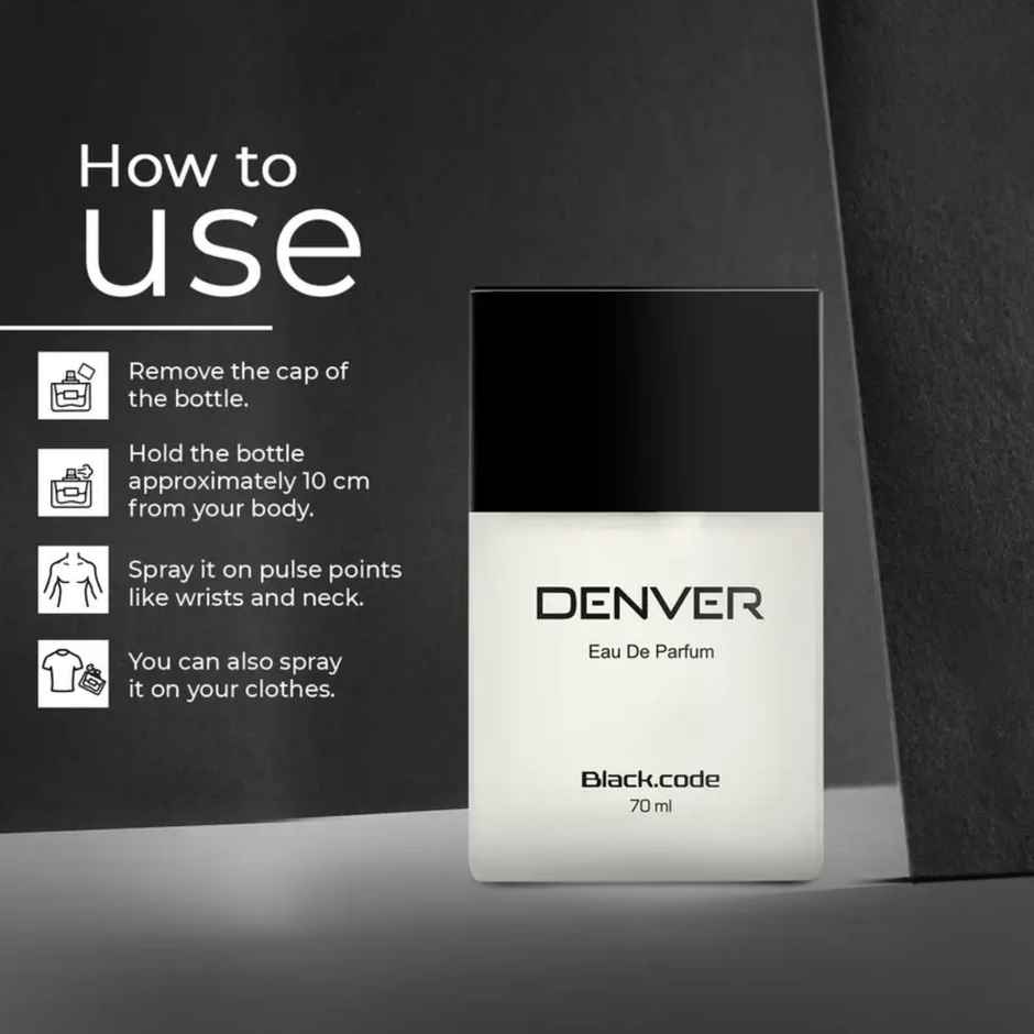 Denver Black Code Perfume | Premium & Long Lasting | Eau de Parfum For Men