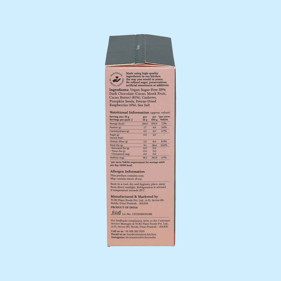 The Cinnamon Kitchen Sugar-Free Cacao & Berry Rocks Dark Chocolate