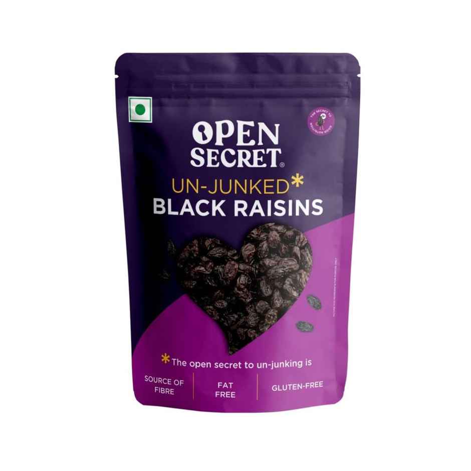Open Secret Premium Black Raisins (Kishmish) - Rich in Fibre,Healthy Snacking