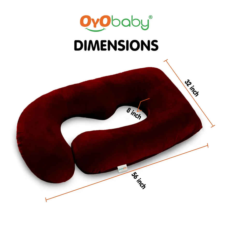 Oyo Baby Pregnancy Pillows, U Shaped Back Pain Relief & Belly Support Grey