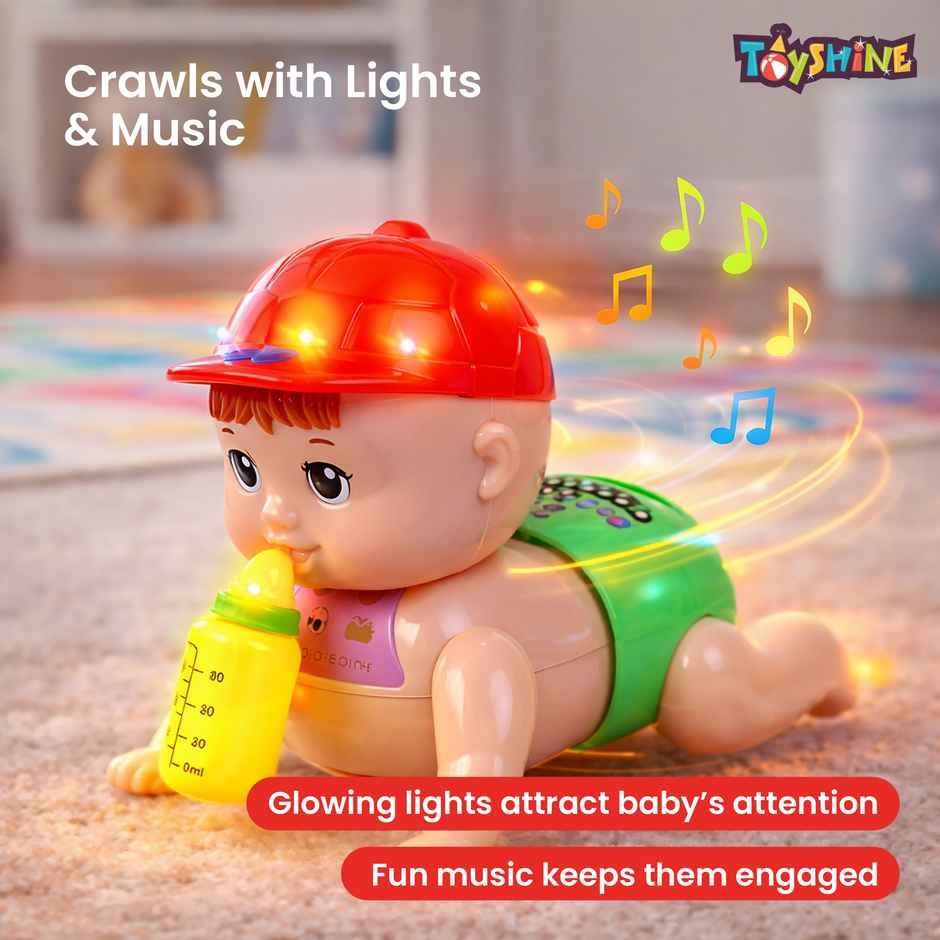 Toyshine Battery Powered Crawling Baby Toy with Lights & Sounds - Interactive Fun for Kids