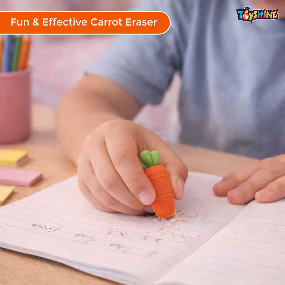 Toyshine HB Pencil with Eraser Sharpener Cute Carrot Eraser
