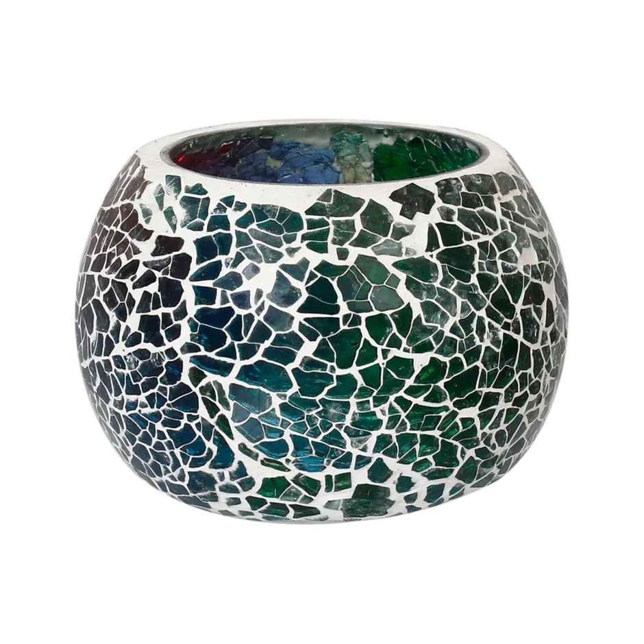 eCraftIndia Mosaic Glass Decorative Tea Light Holder/Diya