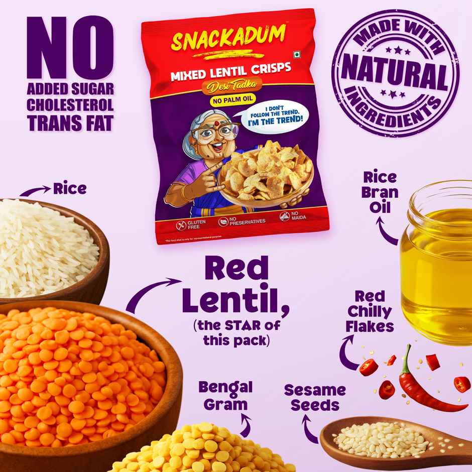 Snackadum Mixed Lentil Crisps | Desi Tadka