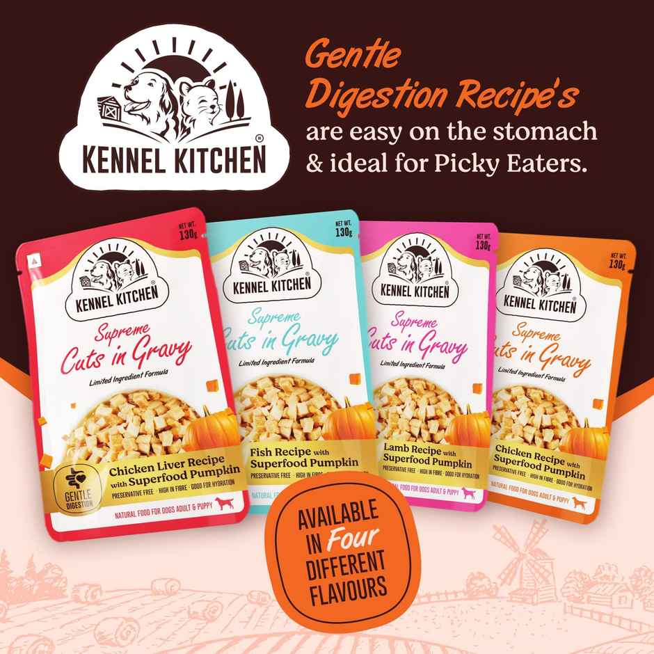 Kennel Kitchen Supreme Cuts in Gravy Chicken Recipe with Pumpkin Combo