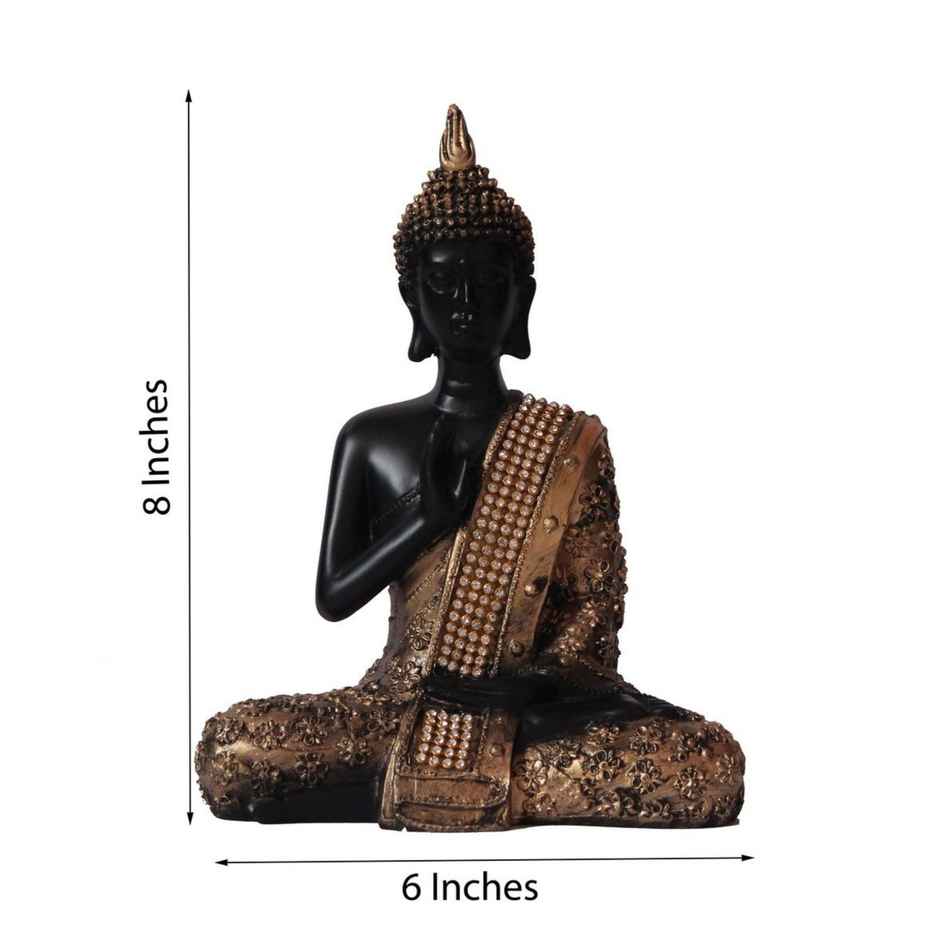 eCraftIndia Royal Gold Adorned Buddha Idol - Unique Handcrafted Meditation Statue Decor