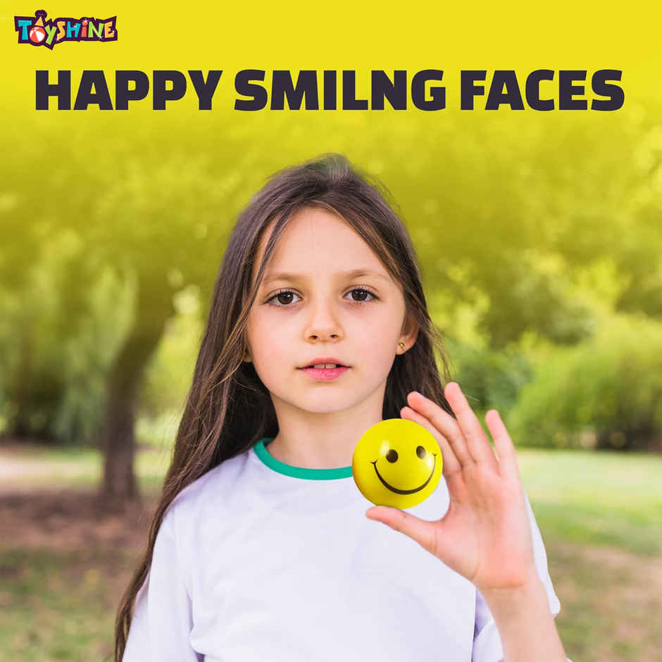 Toyshine 6 Smiley Squeeze Balls for Kids and Adults | Stress Ball
