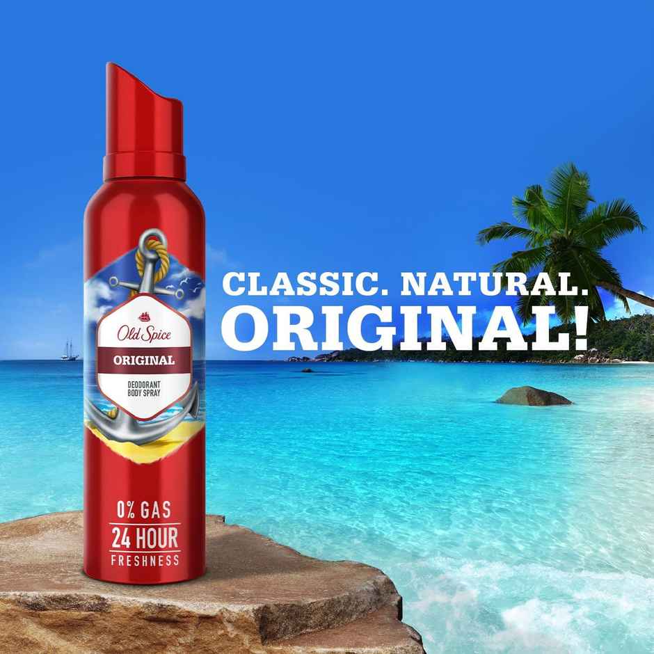 Old Spice Original No Gas 24 Hour Long Lasting Freshness Deodorant Perfume Body Spray For Men