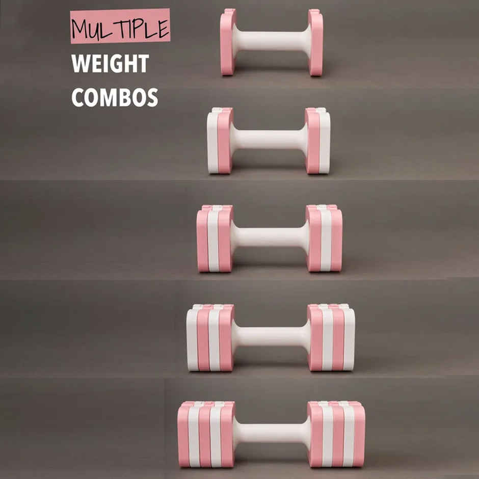 Cult Adjustable PVC Dumbbell Set (5 kg X 2) | Pink