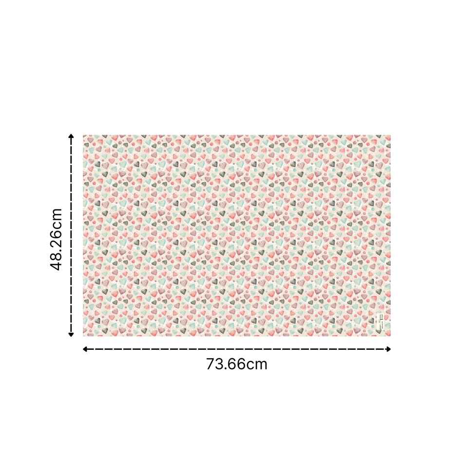 Paperpep Beige Multiple Hearts Print Gift Wrapping Paper | 19 x 29 Inch | In Roll Pack
