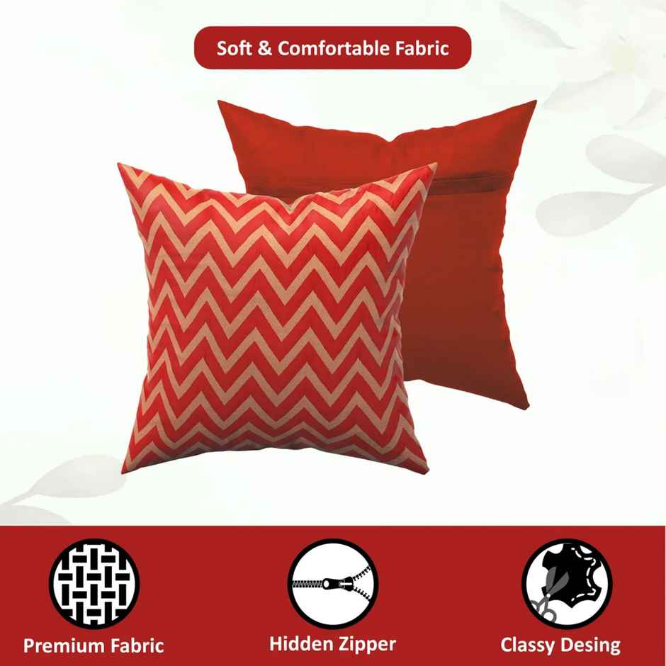 Kuber Decorative Sofa Cushion Covers | Zig Zag Golden - Multicolor