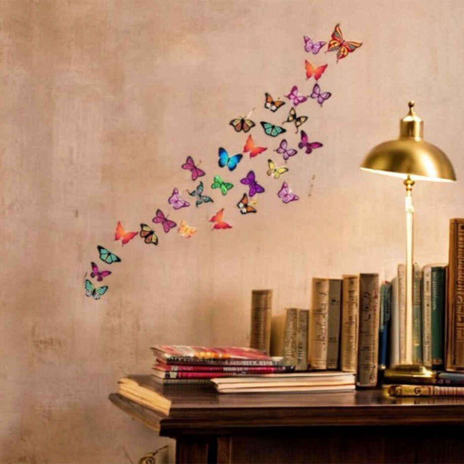 Wollzo 72 cm Colorful Butterflies (100 x 90 cm) Self Adhesive Sticker