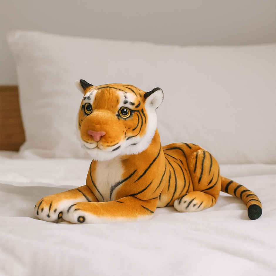 Spanker Tiger Soft Toy Realistic Tiger Plush for Kids & Decor - 32 cm