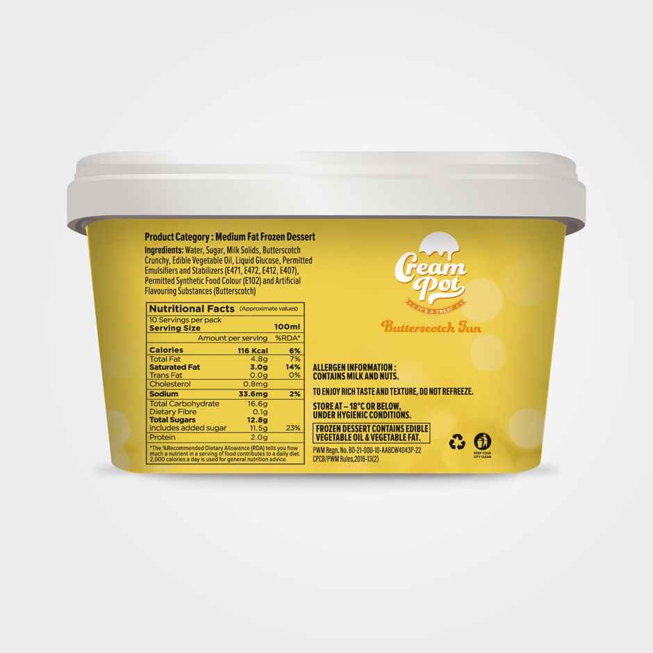 Cream Pot Butterscotch Tub | Creamy Dessert Tub