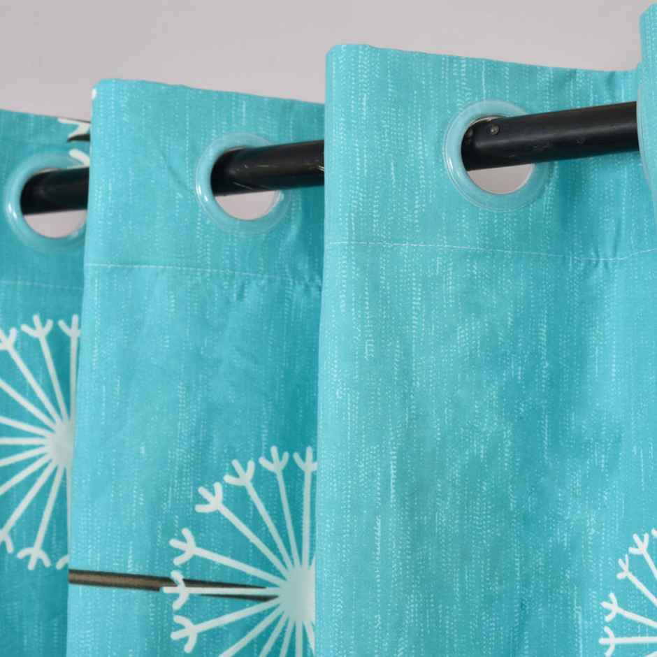 BAY6 Microfiber Cotton Door Curtains - Set of 2 - (8x4 ft) - Light Blue