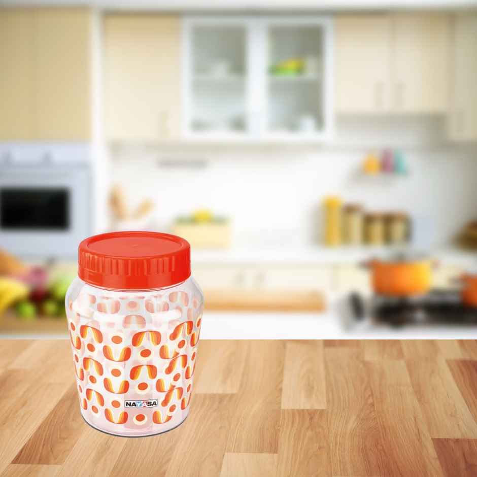 Nayasa Jenny Deluxe BPA Free Food Grade Airtight Kitchen Storage Stackable Containers | Orange - 600 ml