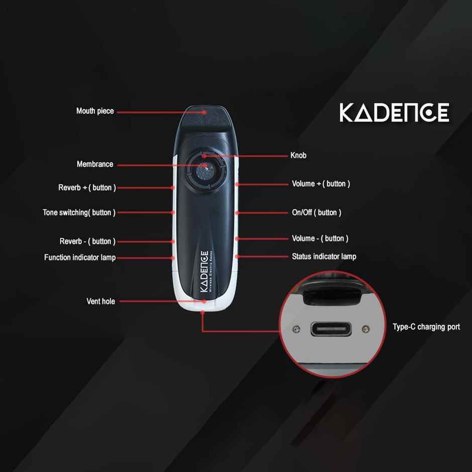 Kadence Professional Electric Kazoo - Wireless Performance Instrument - With Tone Control | Dk-18