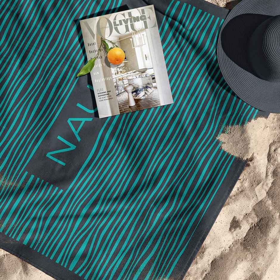 Nautica Designer 100% Cotton Beach & Bath Towel | Bath Towel | Voyage Abstract | Teal, Grey