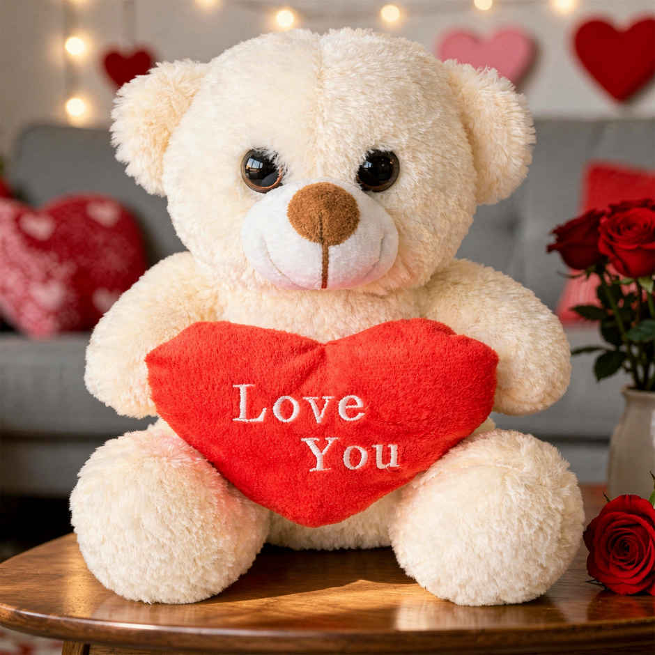 Gillette Fusion Premium Gift Set For Men (1pc) & Webby Plush Teddy Bear With Heart - 25 Cm (1pc) Combo