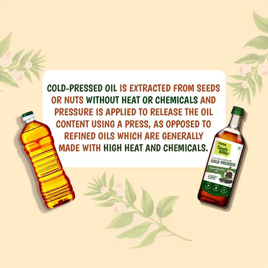 Tata Simply Better Sesame-Gingelly (Til) Cold Pressed Oil | Pure & Unrefined Oil