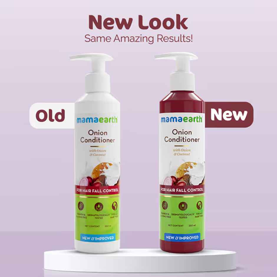 Mamaearth Onion Hair Oil For Hair Fall Control (150ml) & Mamaearth Onion Shampoo For Hair Fall Control & Hair Growth With Onion & Plant Keratin (100ml) & Mamaearth Onion Conditioner For Hair Growth & Hair Fall Control (250ml) Combo