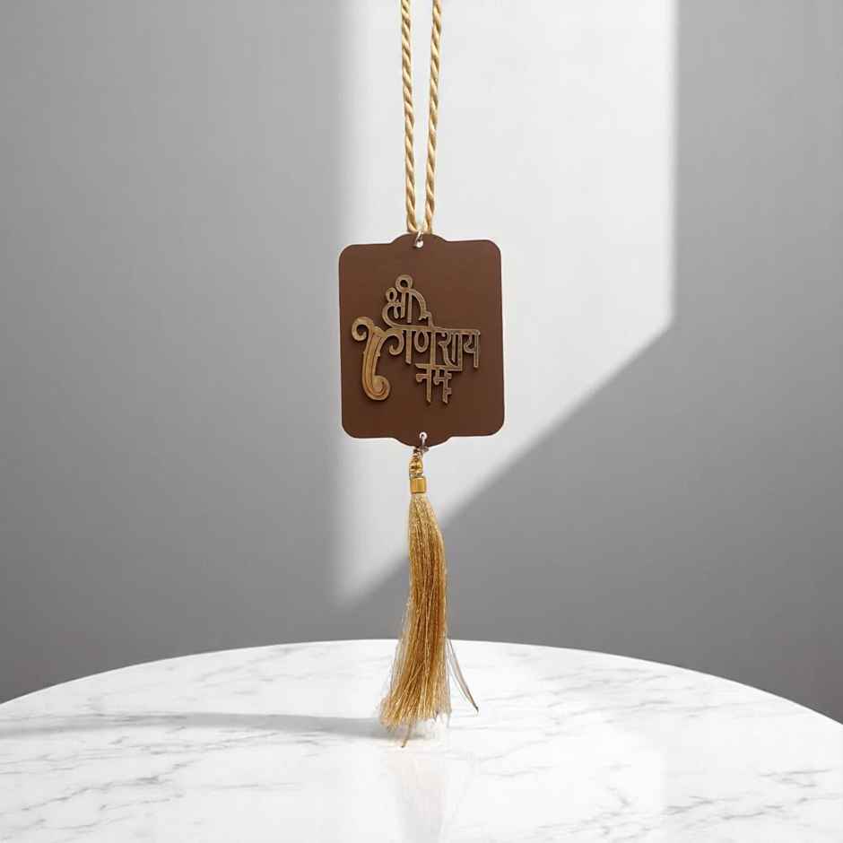 Shree Ganeshay Namah Wooden Car Hanging Decorative | Divine Vibes | Ganesh Chaturthi Specials