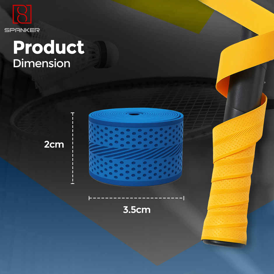 Spanker Sports Racket Overgrip, Anti-Slip Cushion Handle Grip for Badminton & Tennis