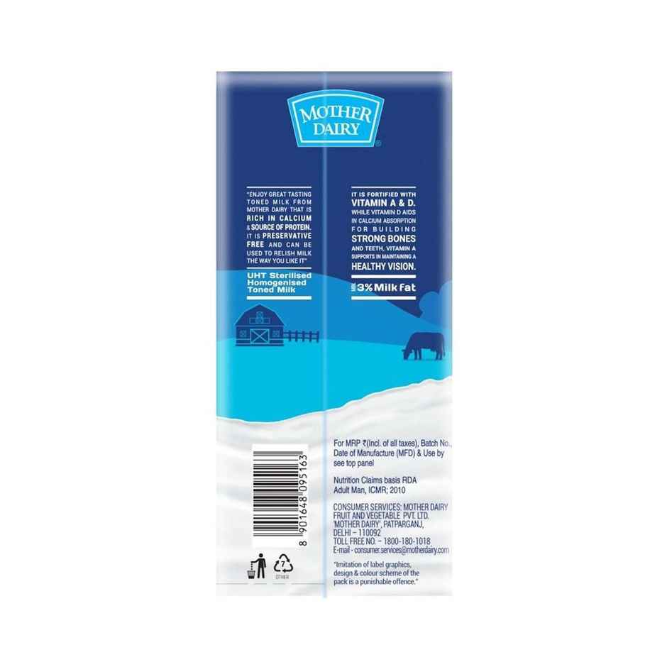 Mother Dairy UHT Sterilised Toned Milk