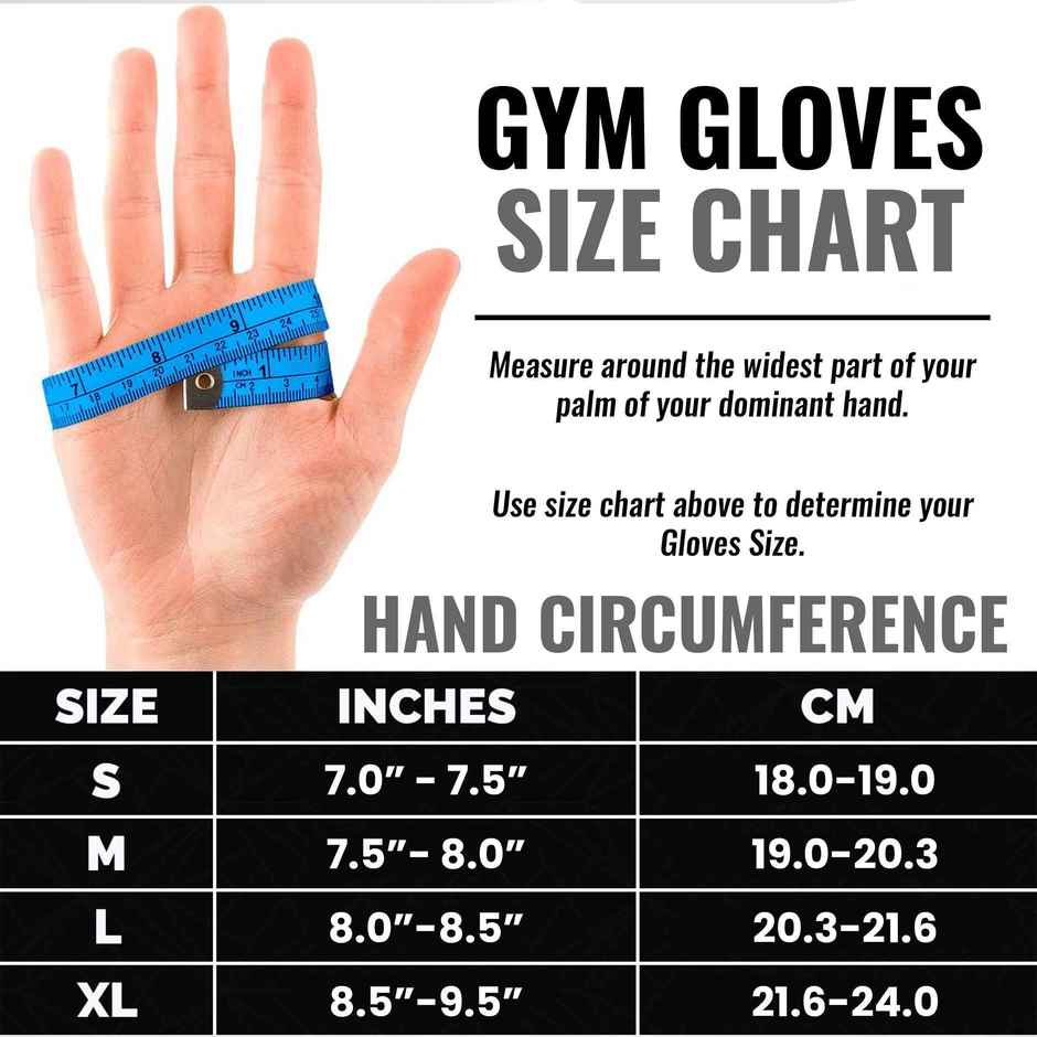 Slovic Leather Gym Gloves with Wrist Support Accessories for Men & Women | M