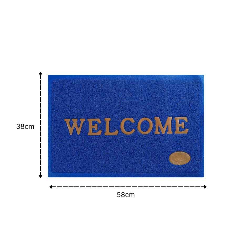 Dream Living Designer Welcome Mat Front Door Mat | 38x58cm Entrance Door| Floor Mats | Blue