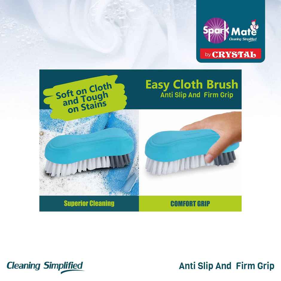 Sparkmate By Crystal Premium Cloth Brush With Soft & Hard Bristles Assorted Plastic