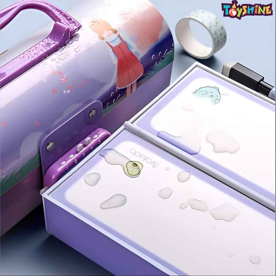 Toyshine Pencil Box with Code Lock Pen Case | Large Capacity | Multi-layer | Dino - Multicolor