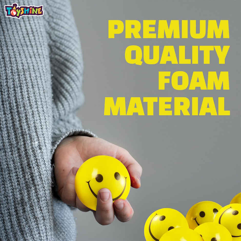Toyshine 6 Smiley Squeeze Balls for Kids and Adults | Stress Ball