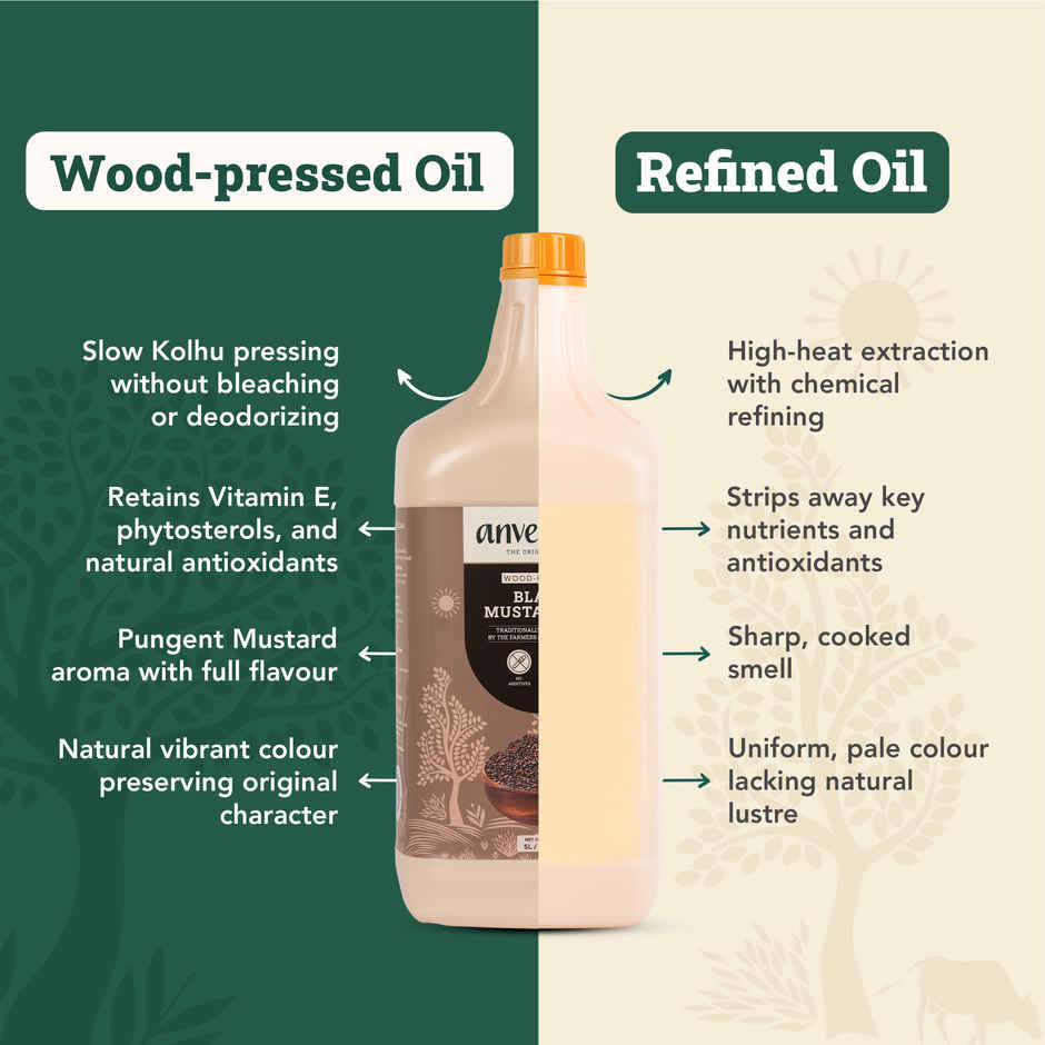 Anveshan Black Mustard (Sarson) Wood Cold Pressed Oil
