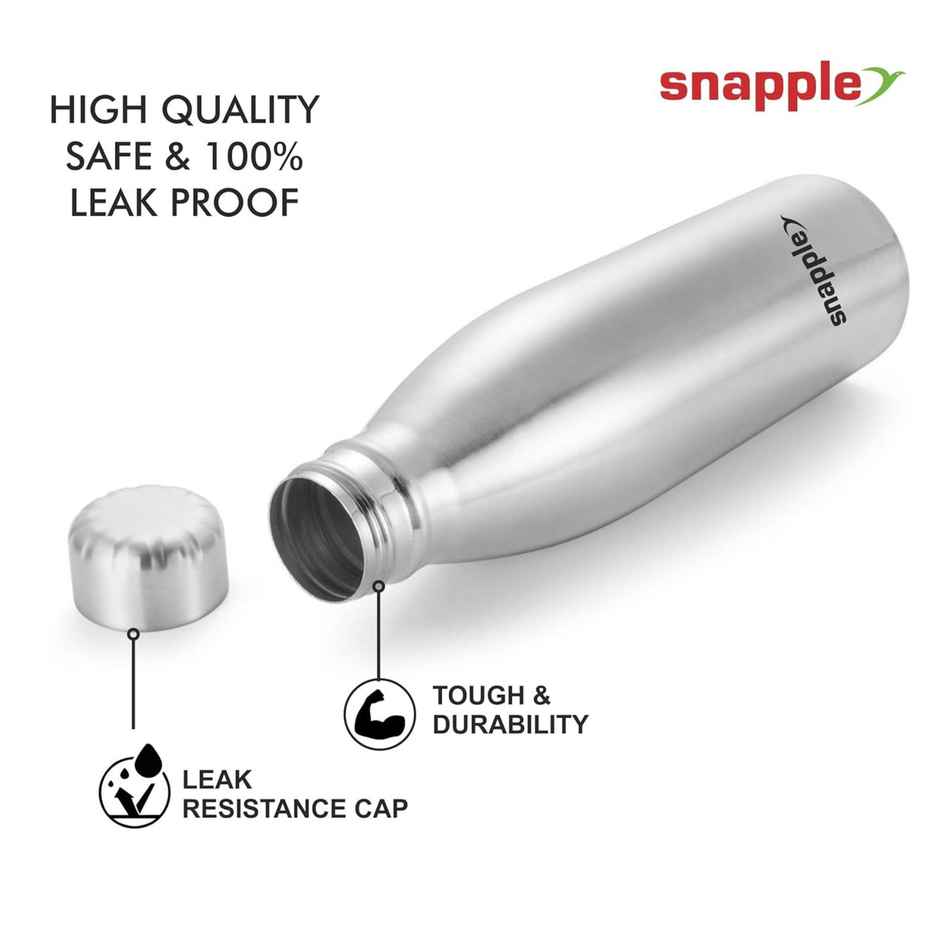 Snapple Stainless Steel Hydra Single Wall Fridge Bottle | Silver | 1 L