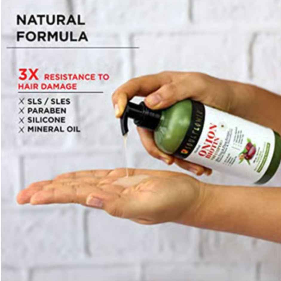 Soulflower Onion Biotin Shampoo with Aloevera & Plant Keratin 