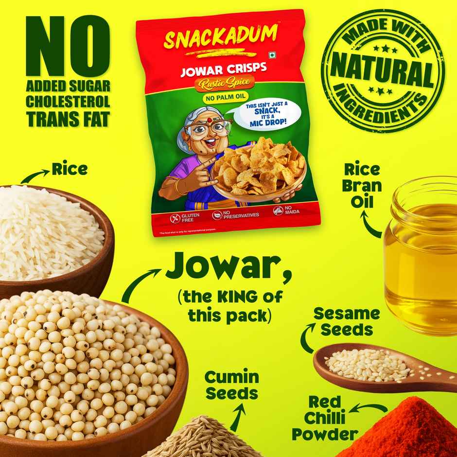 Snackadum Jowar | Rustic Spice - Ready to Eat - Chips