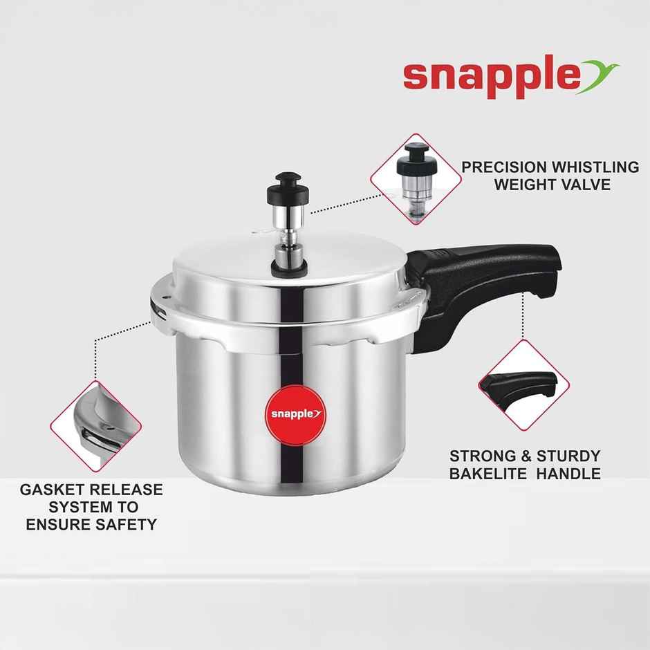 Snapple 3 L Aluminium Pressure Cooker | Non- Induction Base
