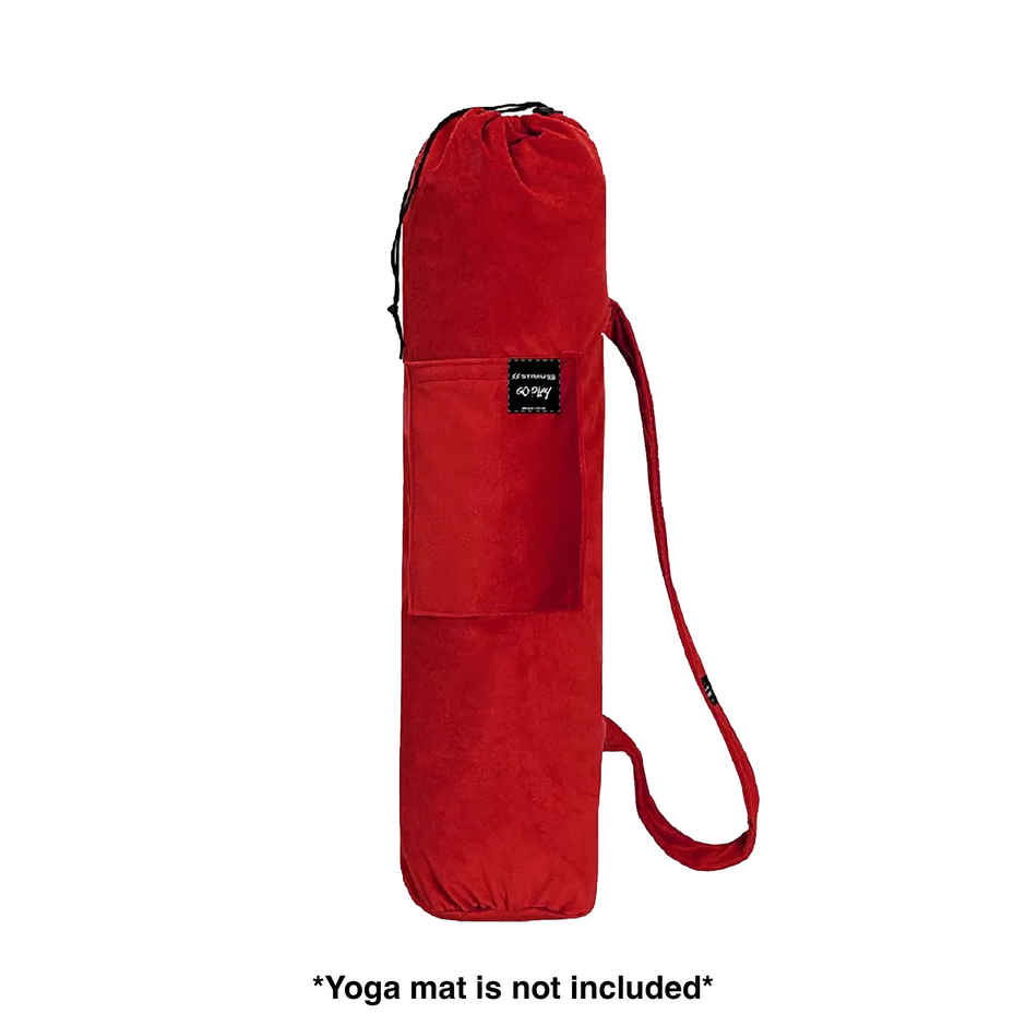 Strauss Velvet Yoga Mat Bag with Shoulder Strap, (Red)