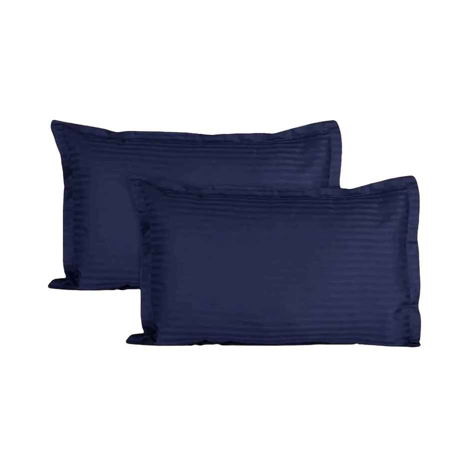 Elegant Weavers Striped Pillow Cover Solid Blue - Pack Of 2