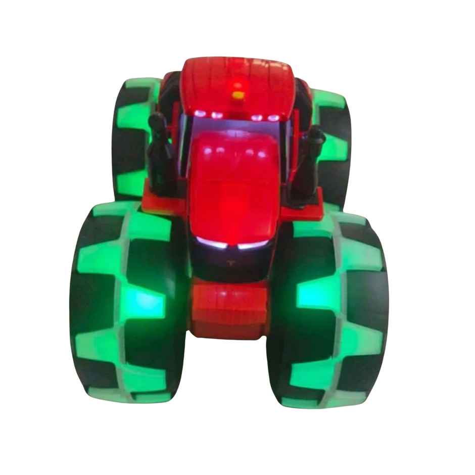 Kidology Tractor Toy with Rainbow Lights & Sounds | Truck Tractor Outdoor Car Toy for Kids - Red
